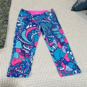 Lilly Pulitzer Luxletic Pink and Blue Leggings sea jewels leggings like new M